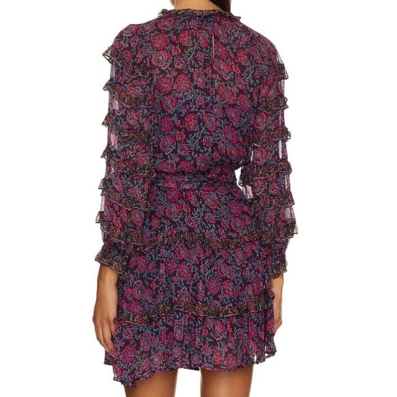 NWT Cleobella Rosalia Mini Dress in Bordeaux Floral Size Large - Picture 2 of 10